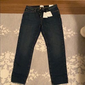 NWT sezane denim skinny jeans with frayed edge